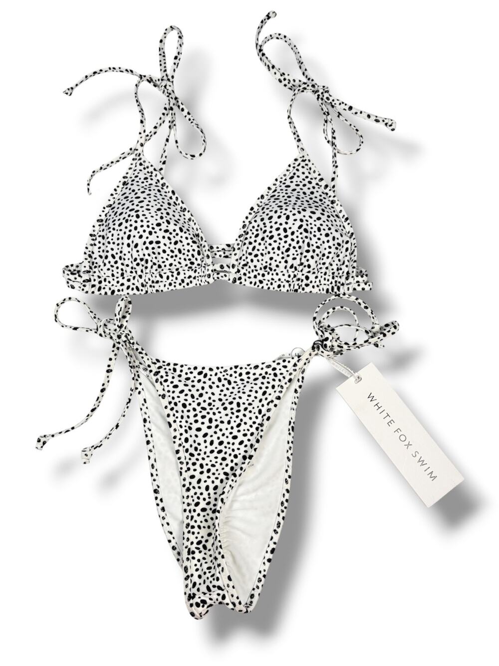 White Fox Swim White and Black Speckled Play it Cool Matching Bikini Swimsuit